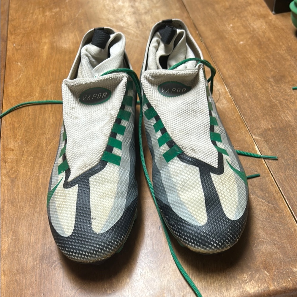 Nike Green and Gray Athletic Shoes High-Top Design
